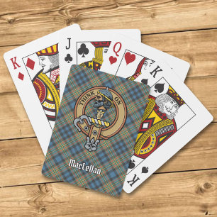 Clan MacLellan-vapen över gammal tartan Casinokort