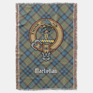 Clan MacLellan-vapen över gammal tartan Filt