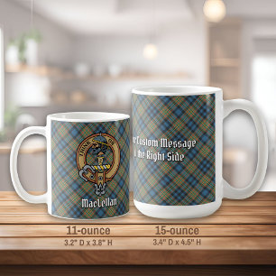 Clan MacLellan-vapen över gammal tartan Kaffemugg