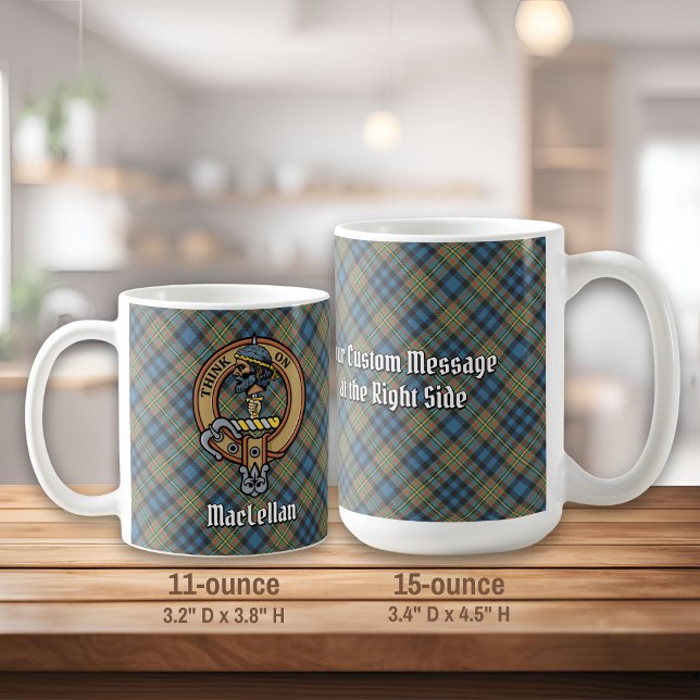Clan MacLellan-vapen över gammal tartan Kaffemugg (Skapare uppladdad)