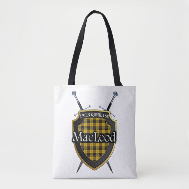 Clan MacLeod Sköld och Svärd Tartan Plaid Tygkasse (Framsida)