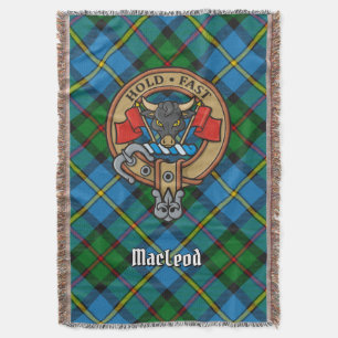 Clan MacLeod-vapen över jakt-tartan Filt