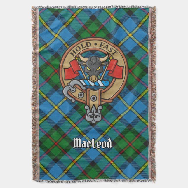 Clan MacLeod-vapen över jakt-tartan Filt (Framsidan Vertikal)