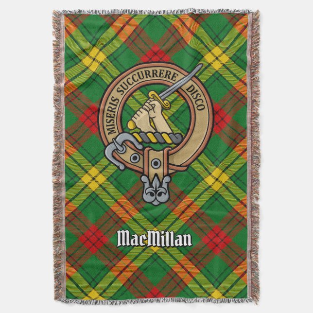 Clan MacMillan-vapen över tartan Filt (Framsidan Vertikal)