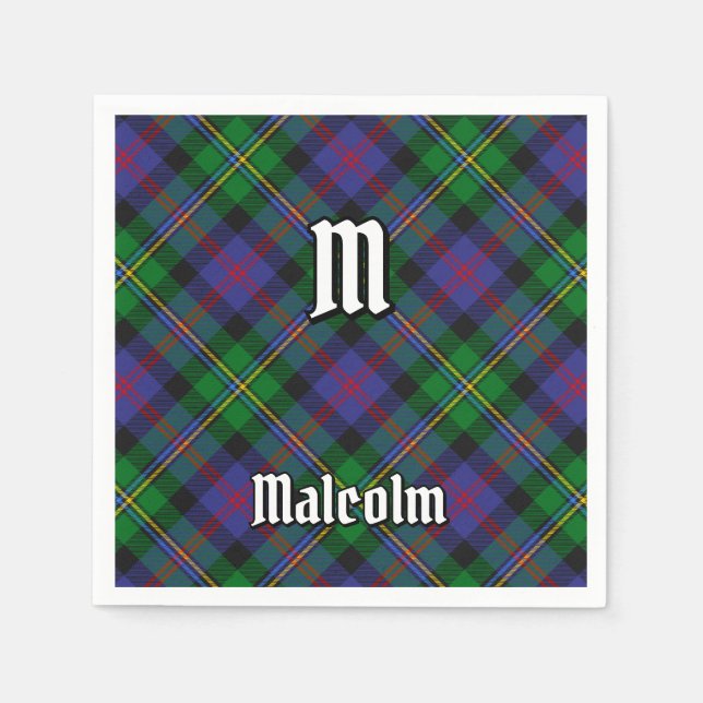Clan Malcolm Tartan Pappersservett (Framsidan)