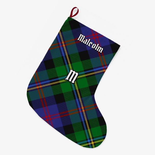 Clan Malcolm Tartan Stor Julstrumpa (Framsidan (Hängande))
