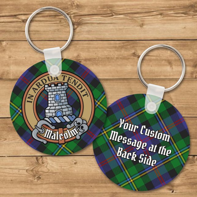 Clan Malcolm-vapen över tartan Nyckelring (Skapare uppladdad)