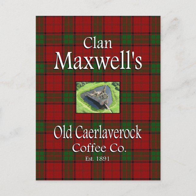 Clan Maxwells gamla Caerlaverock kaffesällskap. Vykort (Framsida)