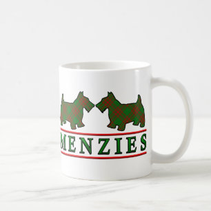 Clan Menzies Tartan Skotska Scottie Hundar Kaffemugg