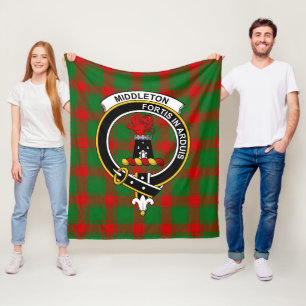 Clan Middleton Tartan Rutig Kläde Fleecefilt