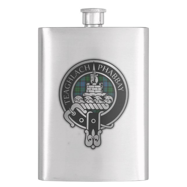 Clan Morrison Crest & Jakt-Tartan Flask Fickplunta (Framsidan)