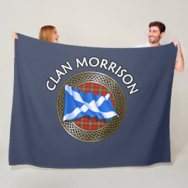 Clan Morrison Tartan Knut & Flagga Fleecefilt