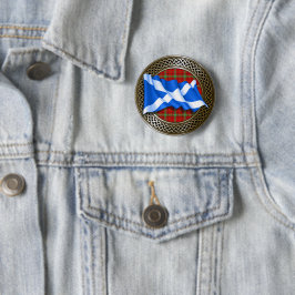 Clan Morrison Tartan Knut & Flagga Knapp