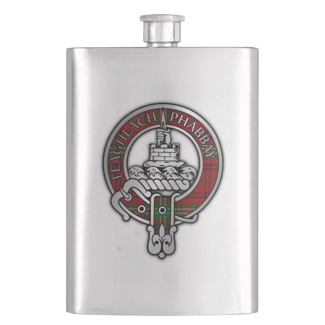 Clan Morrison-vapen och Tartan-flaska Fickplunta (Framsidan)