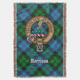 Clan Morrison-vapen över jakt-tartan Filt