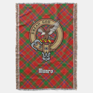 Clan Munro-vapen över tartan Filt