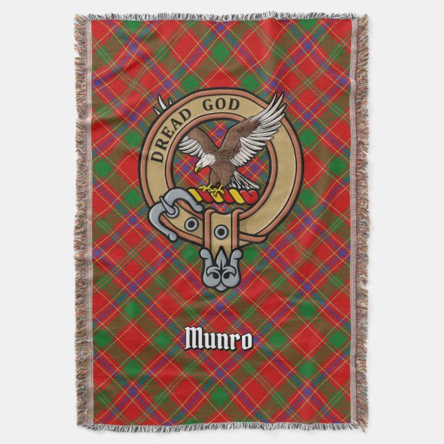 Clan Munro-vapen över tartan Filt (Framsidan Vertikal)
