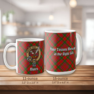 Clan Munro-vapen över tartan Kaffemugg