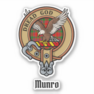 Clan Munro-vapen över tartan Klistermärken