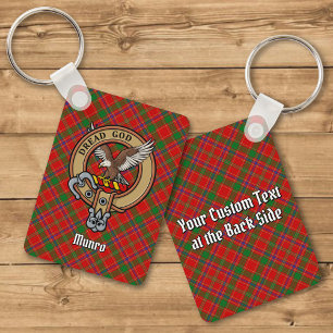 Clan Munro-vapen över tartan Nyckelring