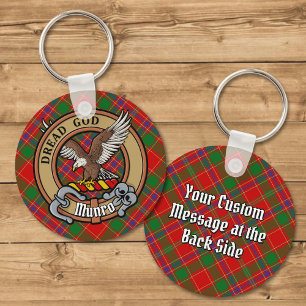 Clan Munro-vapen över tartan Nyckelring