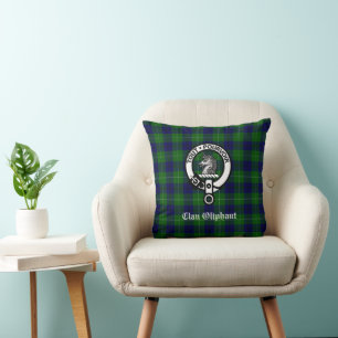 Clan Oliphant-tartan och vapensköldsemblem Kudde