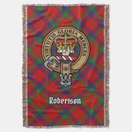 Clan Robertson vapen över tartan Filt