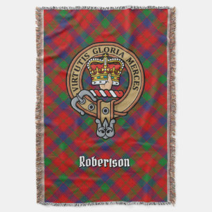 Clan Robertson vapen över tartan Filt