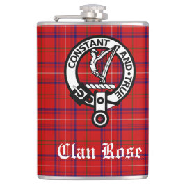Clan Rose Crest-märke och Tartan Fickplunta