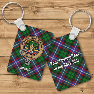 Clan Russell-krön över tartan Nyckelring