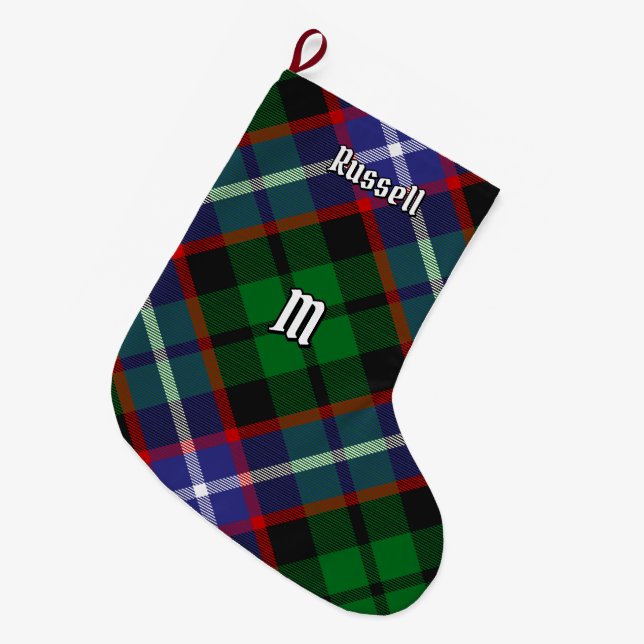 Clan Russell Tartan Stor Julstrumpa (Framsidan (Hängande))