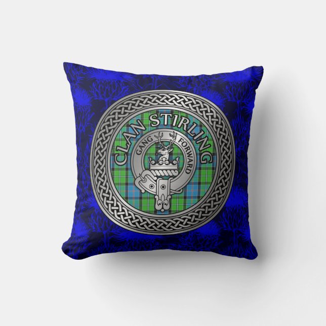 Clan Stirling Crest & Tartan Knut Kudde (Framsida)