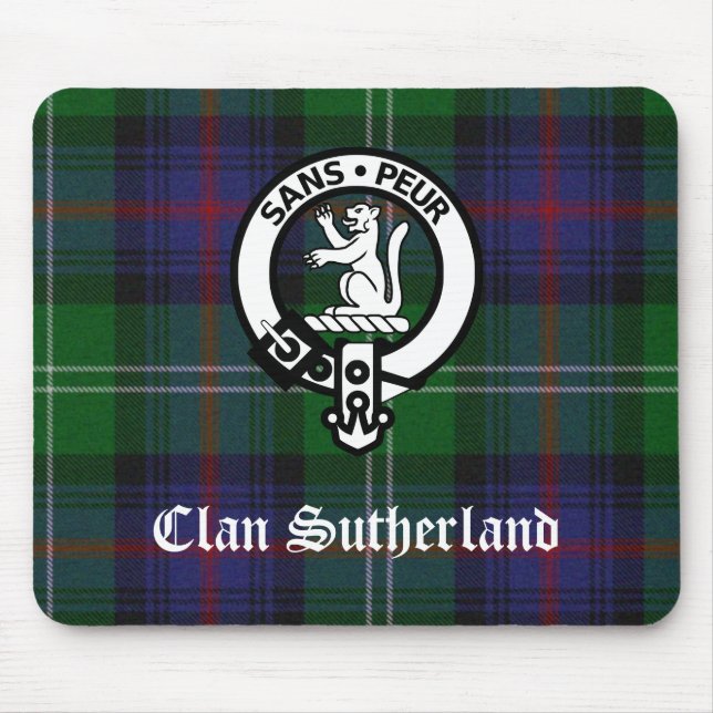 Clan Sutherland-vapen & tartan Musmatta (Framsidan)
