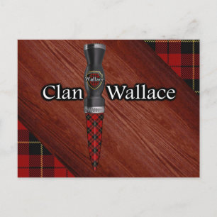 Clan Wallace Tartan Sgian Dubh-blad Vykort