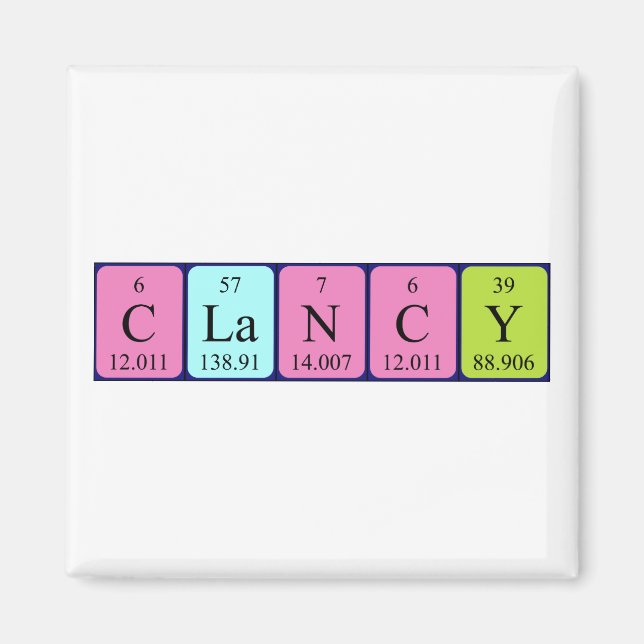 Clancy Periodiska bord namn magnet (Framsidan)