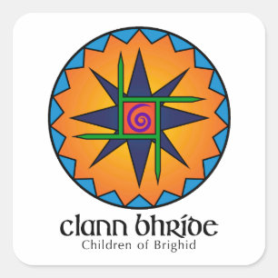 Clann Bhride Square Stickers Två storlekar är ti Fyrkantigt Klistermärke