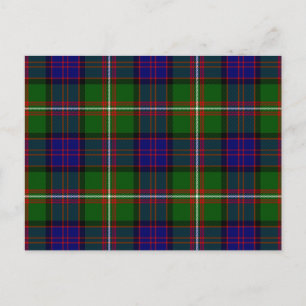 Clanranald tartan blå grön rutig vykort