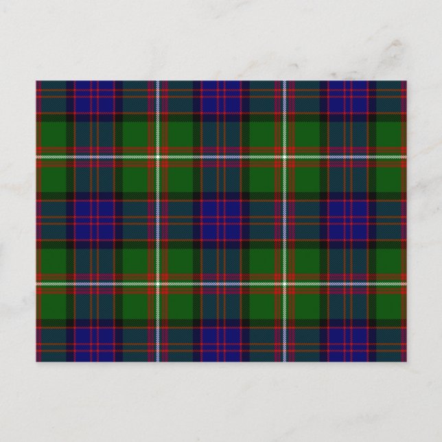 Clanranald tartan blå grön rutig vykort (Framsida)
