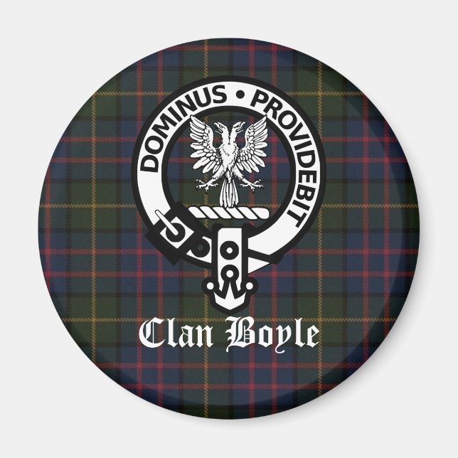 Clans Boyle-vapen & Tartan Magnet (Framsidan)