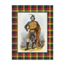 Clans Buchanan Vintage Illustration Rutmönster Ram