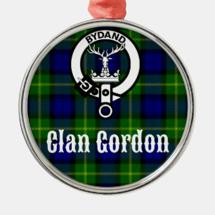 Clans Gordon Tartan Crest Julgransprydnad Metall