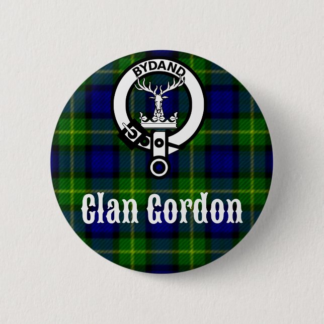 Clans Gordon Tartan-krön Knapp (Framsida)