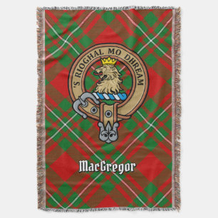 Clans Gregor vapensköld över tartan Filt
