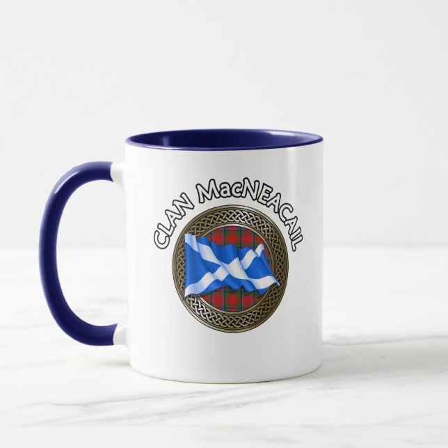 Clans MacNeacail Tartan Knut & Flagga Mugg (Vänster)