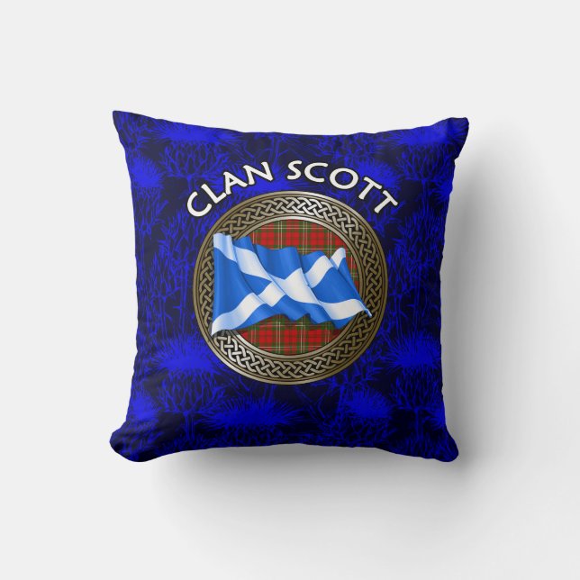 Clanscott rutmönstrad knut och flagga kudde (Framsida)