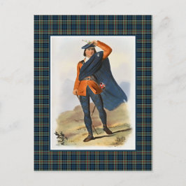 Clansläkt Colquhoun Vintag Illustration Tartan Ram Vykort
