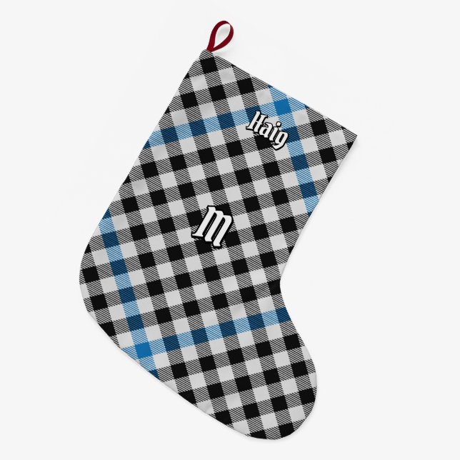 Clansläkt Haig Check Tartan Stor Julstrumpa (Framsidan (Hängande))