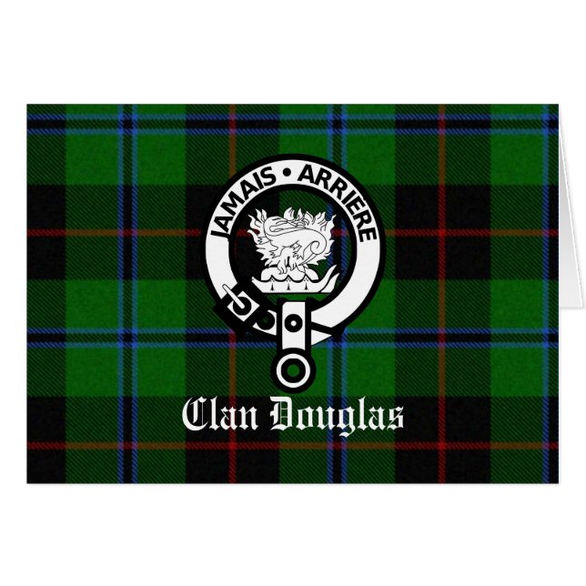 Clansymbol för Douglas-tartan Hälsningskort (Framsidan Horizontal)