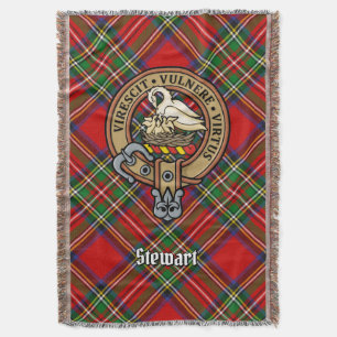 Clanwappen Stewart över Royal Tartan Filt