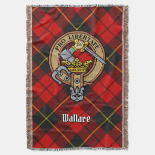 Clanwappen Wallace över tartan Filt
